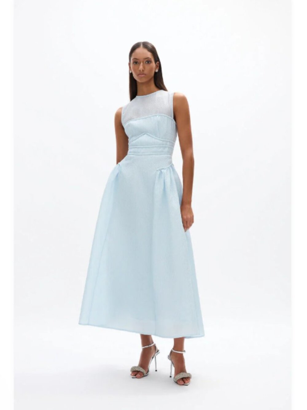 Rachel Gilbert Sophia Dress Sky Blue Sleeveless Midi Dress Elegant NWT - Picture 3 of 6